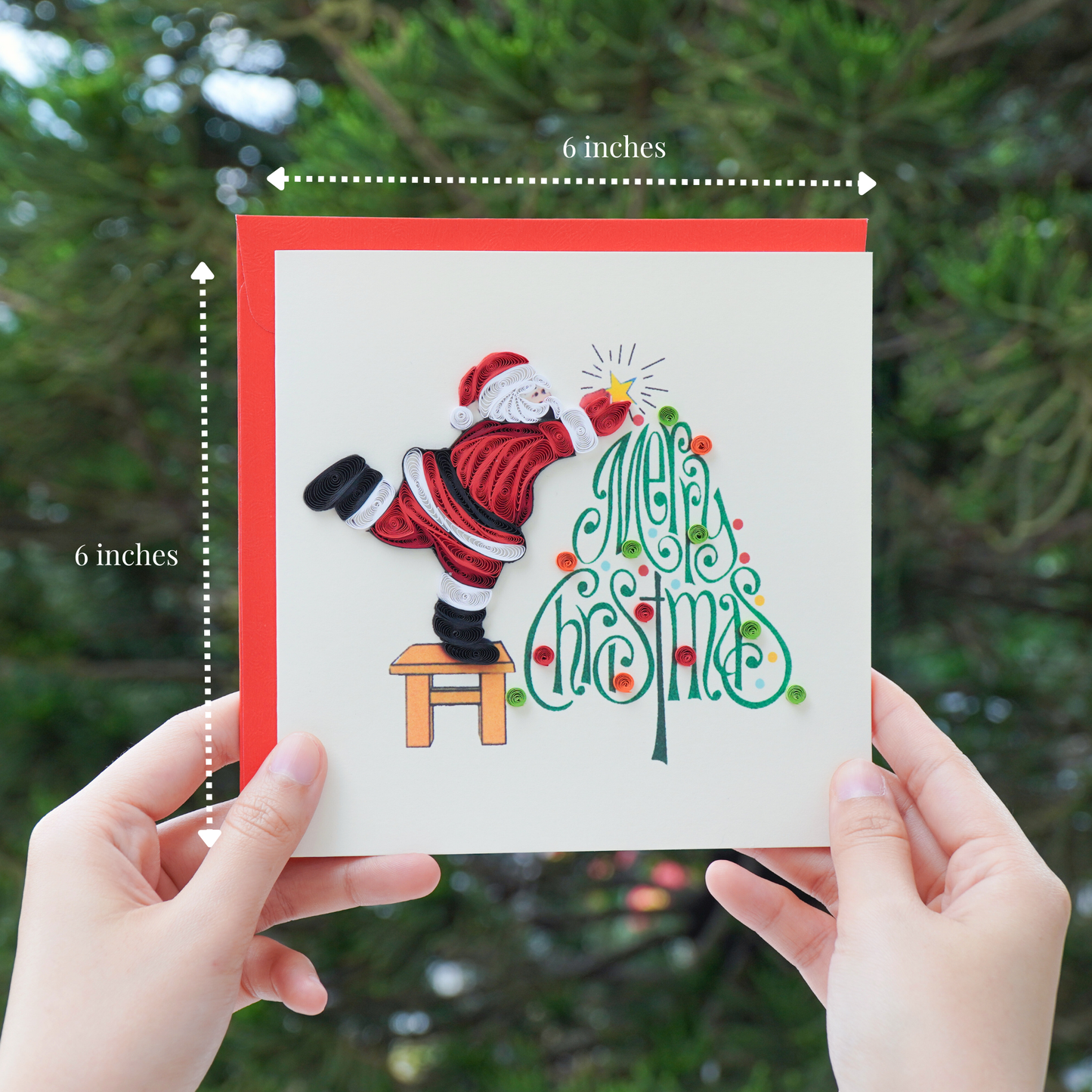 Santa Claus Decorating Merry Christmas Tree