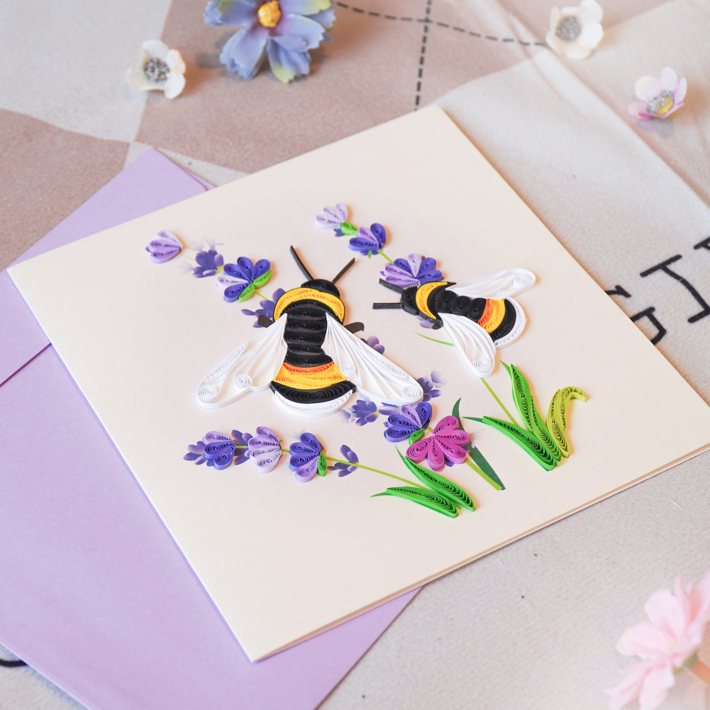 Bees & Lavender Flower