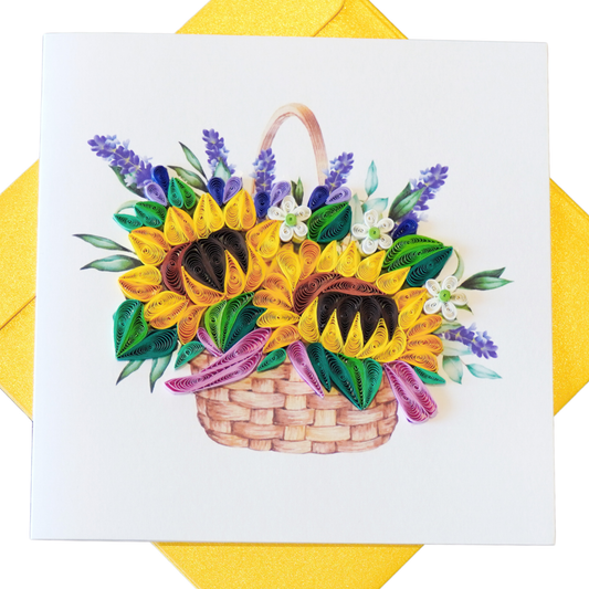 Sunflower & Lavender Basket