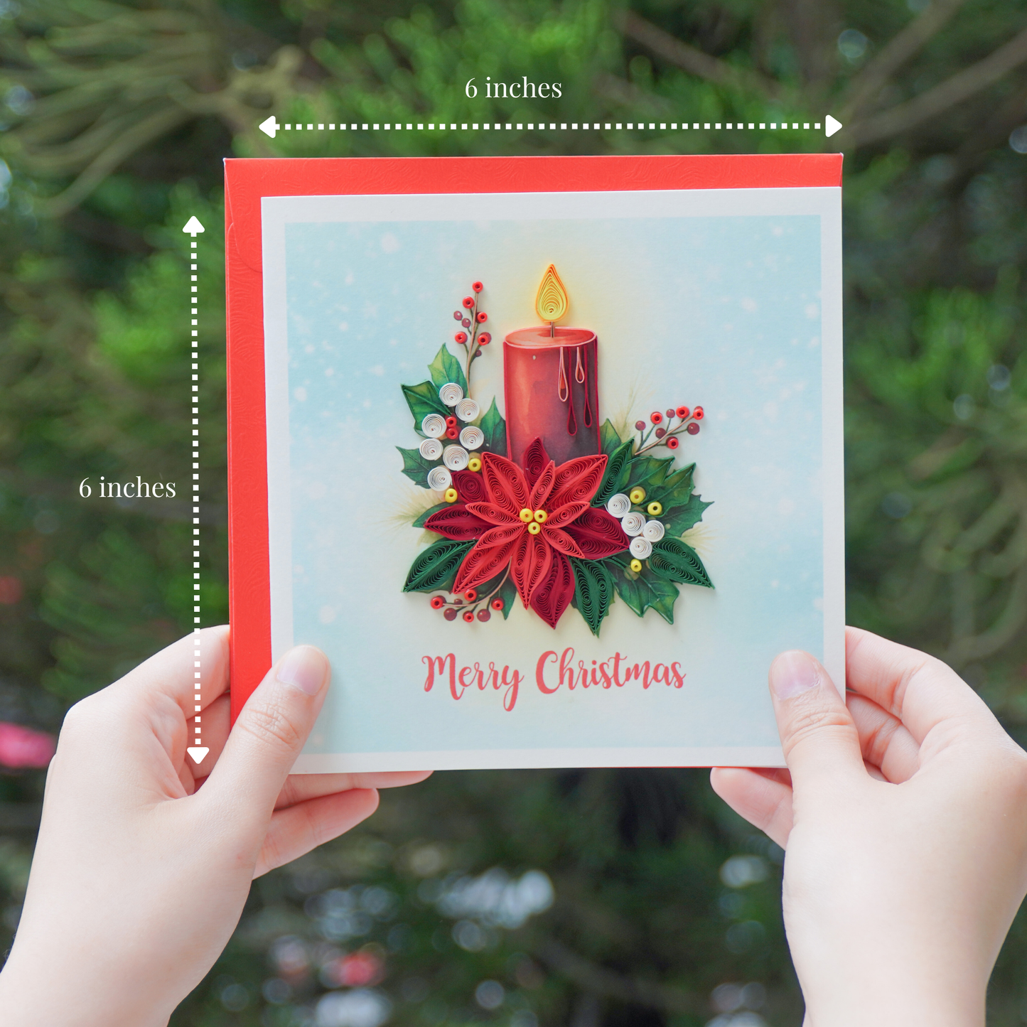 Christmas Candle & Poinsettia