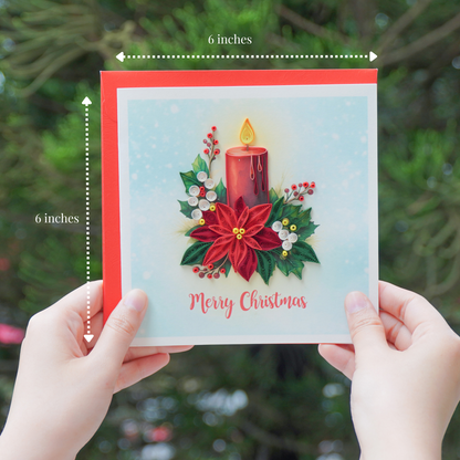 Christmas Candle & Poinsettia
